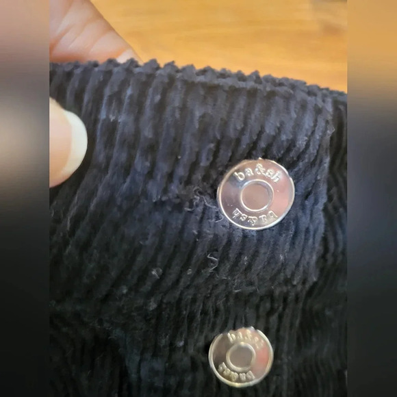 BA&SH Dora Lady Skirt Corduroy Cotton Blend Button Front Mini Black Skirt(8) - Picture 8 of 12